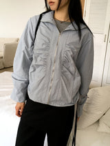 Newer shirring string nylon windbreaker jacket