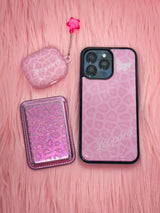 Leopard Silver Pink MagSafe Card Wallet