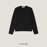mercerized cropped long-sleeve T-shirt (4colors)
