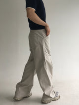 curved dyeing strap wide pants(2colors)