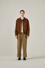 Semi wide pants (Beige)