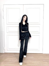 1072. Velvet shirring sk-pt (3color)