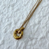 Double Ring Pendant Necklace