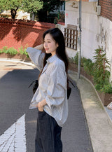 #CT Stripe Overfit Long Sleeve Shirt (3color)