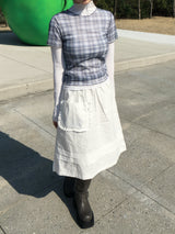 Check See-Through Layered Tee (2c)