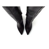 Back Lace-Up Thigh High Boots Heel(Brown)