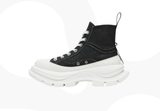 White/Black High Top Canvas Shoes