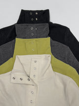 Rivet High Neck Slim Fit T-Shirt