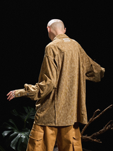 RELABEL 24AW Pupa-Silence Contour Pleated Layered Deconstructed Long Sleeve Shirt