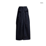 (2color) Frill Pocket Wide Cotton Buckle Pants