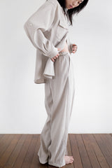 Stretch jogger pants, Beige