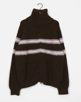 Laporte Line Stripe Two Way Knit Zip-Up