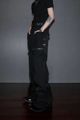Deconstructed Zip Flare Pants