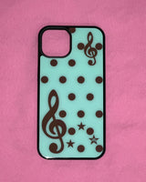 [made] Dot treble clef mint choco phone case (glass bumper)