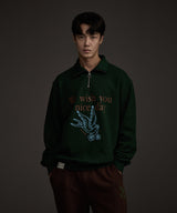 BLUEBIRD HALF ZIP-UP SWEATSHIRT GREEN