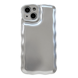 [SET]Wavy chrome silver case + grip + strap