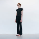 Smocked blouse black