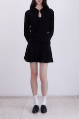 Knit mini flare skirt (BLACK)