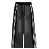 2-WAY lace wide denim training banding long pants (2 colors)