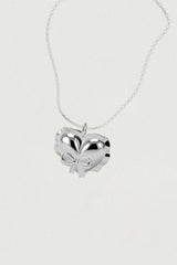 [925SILVER] クッションハートリボンネックレス