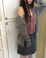 Nuri Ribbon Lace Ribbed Velvet Tank Top