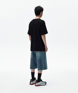 MUD WASHING DENIM SHORT