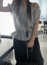 Powder Off-Shoulder Blouse (3 colors)