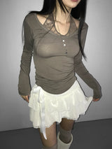  estrogen lace halter top(3 color) 