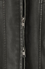 Gross cut washed leather jacket