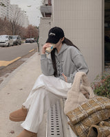 Fleece Crop Hoodie