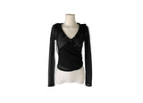 Handy Snap See-through Wrap Hood Knit