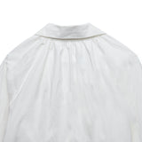 [LINE] Neck Shirring Tie Blouse