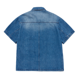 25SS OVERSIZE WASHING DENIM SHORT SLEEVE SHIRTS BLUE
