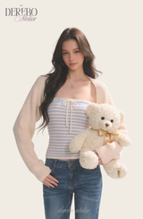 Vanilla Stripe Bolero Top Set