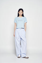 25SS STRIPE SET-UP LOOSE FIT PANTS BLUE