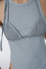 CUBIC SWEAT BIKINI TOP (GRAY)