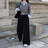 [BELLIDE MADE] ダブルサイデッドフリースピンタックワイドパンツ