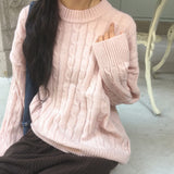 [Wool 20🧶] リヘルケーブルツウィステッドラウンドニットウェア