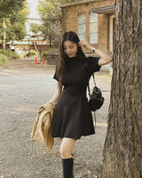 Woods Half-Neck Mini Dress