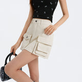 American Retro Camo Cargo Denim Shorts