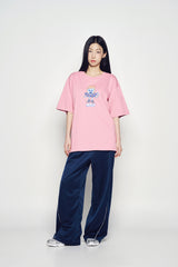 25SS ONE POINT LOGO COLORING WIDE TRACK PANTS NAVY