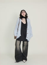 Featheryan Rouge Long Angora Cardigan