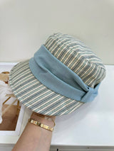 Sky Stripe Linen Octagonal Cap