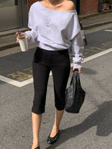 [MADE] Stern hip-to-way off-shoulder sweatshirt