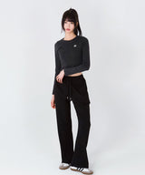スリム フィット クロップ ロングスリーブ ティーシャツ [フォーカラー]