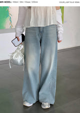 MR Washed Denim Wide Pants