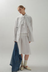 Drape Scarf Shirt_White