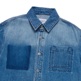 25SS OVERSIZE WASHING DENIM SHORT SLEEVE SHIRTS BLUE