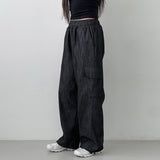 ワイドカーゴデニムパンツ [BLACK]