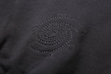 Star Damage Crop Hoodie Zip-Up (CHARCOAL)